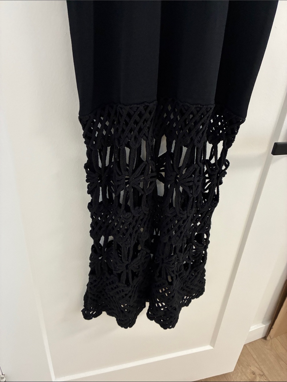 NWT Black Sleeveless Midi Dress with Crochet Hem - Picture 5 of 5